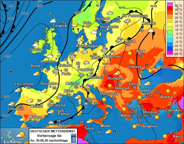 Bild Bodenwetterkarte Europa 20200830