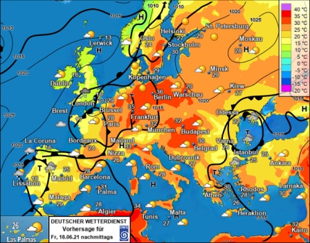 Bild Wetterlage Europa 20210618