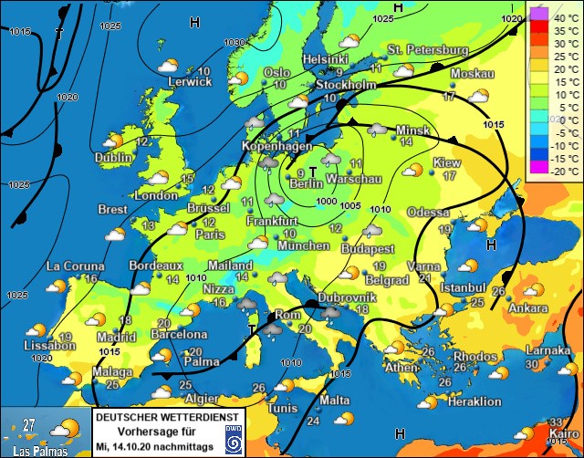 Bild Bodenwetterkarte Europa 20201014