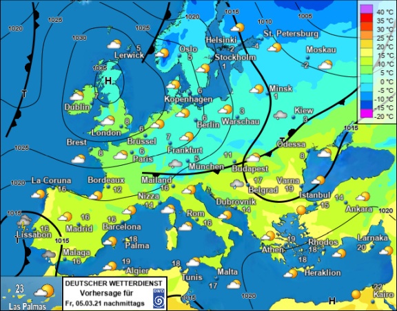 Bild Wetterlage 20210305