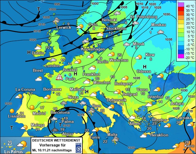 Bild Wetterlage 20211110