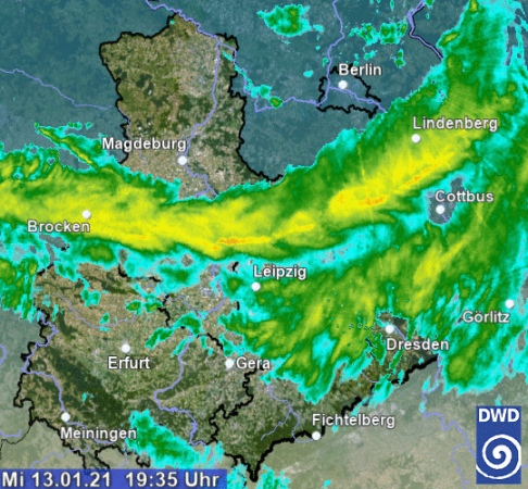 Bild Niederschlagsradar 20200113