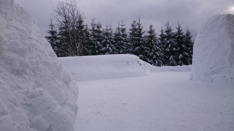 Schneeberge am Grundstück 20190112